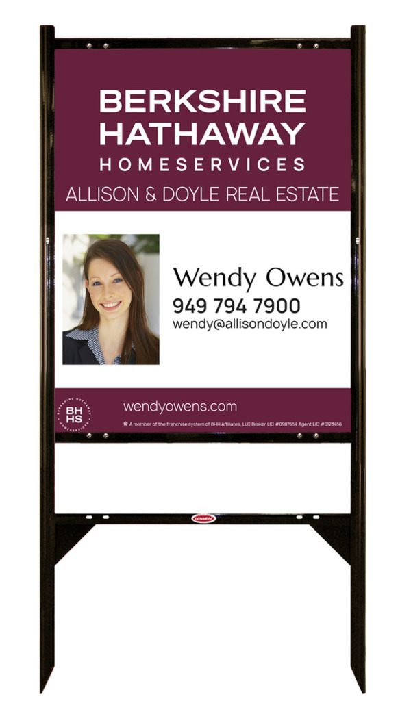 Angle Iron Frame And Agent Photo Sign Panel Unit, 30"H X 24"W, Steel