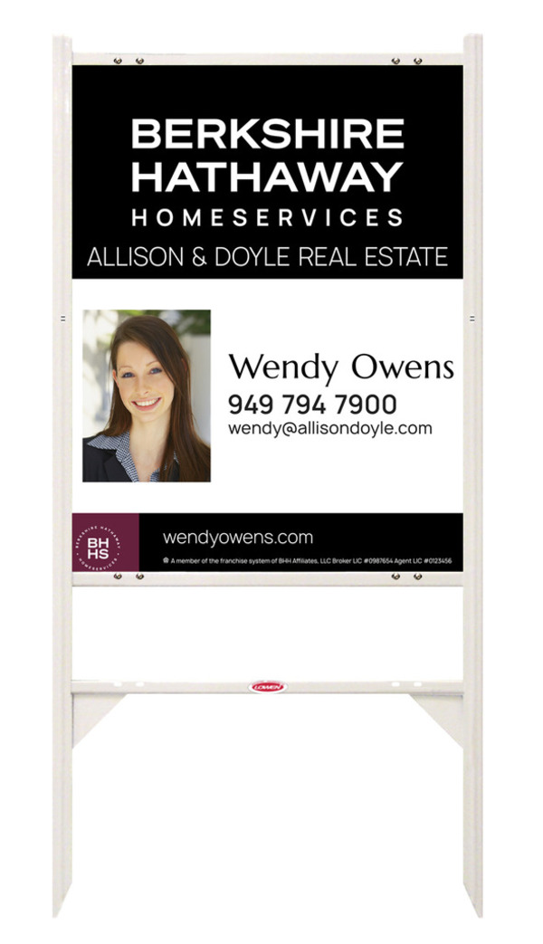 Angle Iron Frame And Agent Photo Sign Panel Unit, 30"H X 24"W, Steel