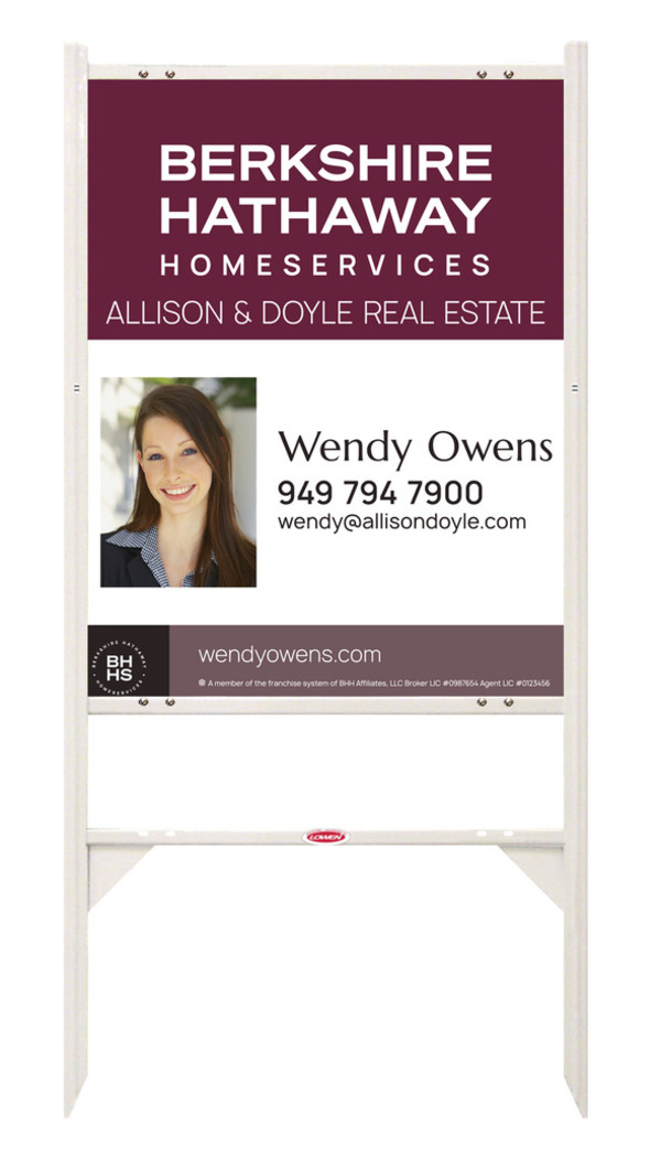 Angle Iron Frame And Agent Photo Sign Panel Unit, 30"H X 24"W, Steel