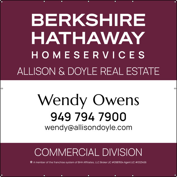 Commercial Division Agent Sign Panel, Sf, 48"H X 48"W, 24 GA Steel