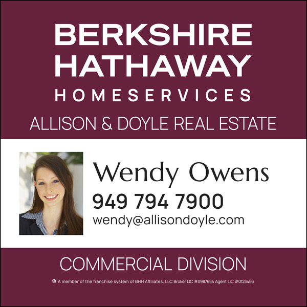 Commercial Division Agent Photo Sign Panel, Sf, 48"H X 48"W, 10mm Corrugated Plastic