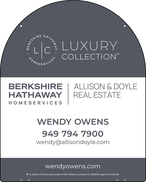 Reflective Hanging Arc Top Agent Sign Panel, 30"H X 24"W, Steel