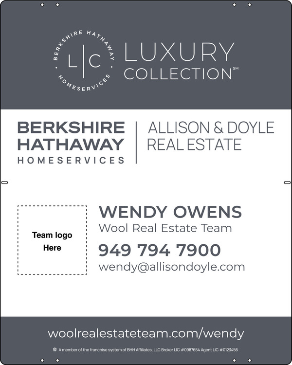 Agent Team Logo Sign Panel, 30"H X 24", Steel