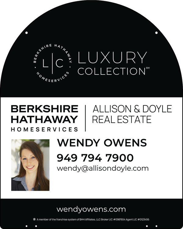 Reflective Hanging Arc Top Agent Photo Sign Panel, 30"H X 24"W, Steel