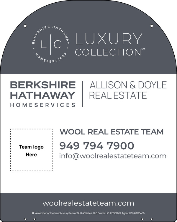 Reflective Hanging Yard Arm Dome Team Logo Sign Panel, 30"H X 24"W, 3mm Aluminum Composite