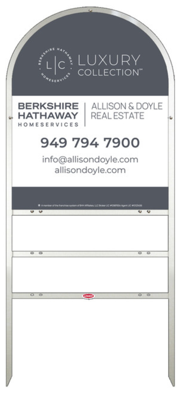 Arc Top Frame W/ 2 Rider Inserts And Office Sign Panel Unit, 30"H X 24"W, Steel