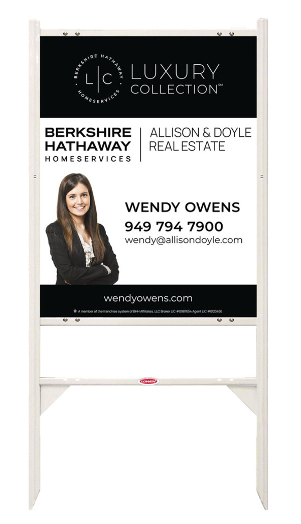 Berkshire Hathaway HomeServices Angle Iron Frame and Cut Out Photo Sign Panel Unit, 30"h x 24"w, Steel