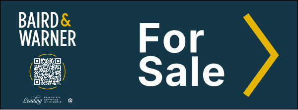 Baird & Warner Directional Office For Sale Sign Panel, 9"h x 24"w, 4mm Corrugated