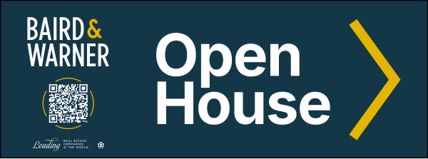 Baird & Warner Directional Office Open House Sign Panel, 9"h x 24"w, 4mm Corrugated