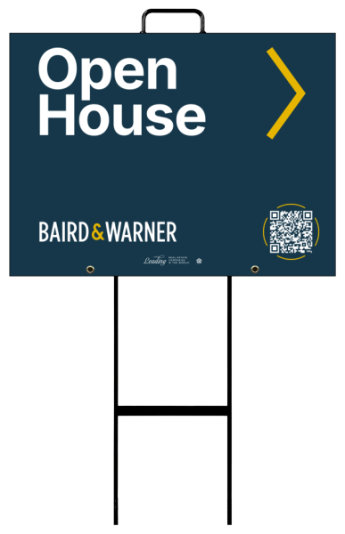 Baird & Warner Grab and Go Office Open House Sign Panel Unit, 18"h x 24"w, 4mm Corrugated