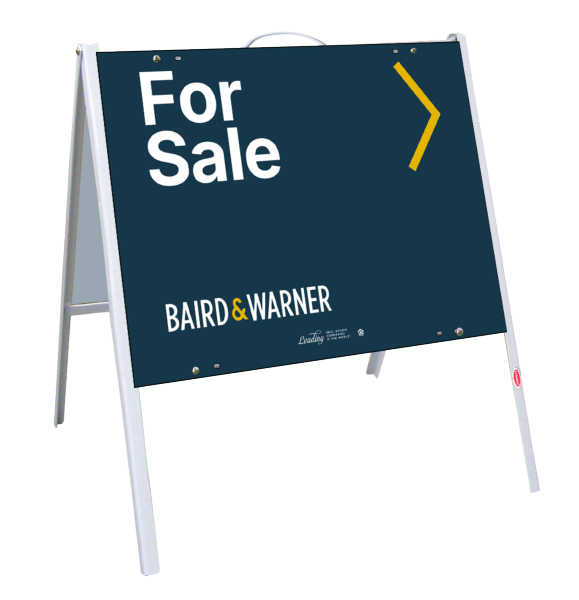 Baird & Warner A-Frame and Office For Sale No QR Code Sign Panel Unit, 18"h x 24"w, .050 Poly