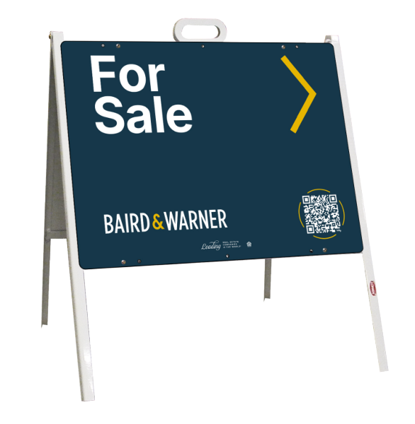 Baird & Warner A-Frame and Office For Sale Sign Panel Unit, 18"h x 24"w, Steel