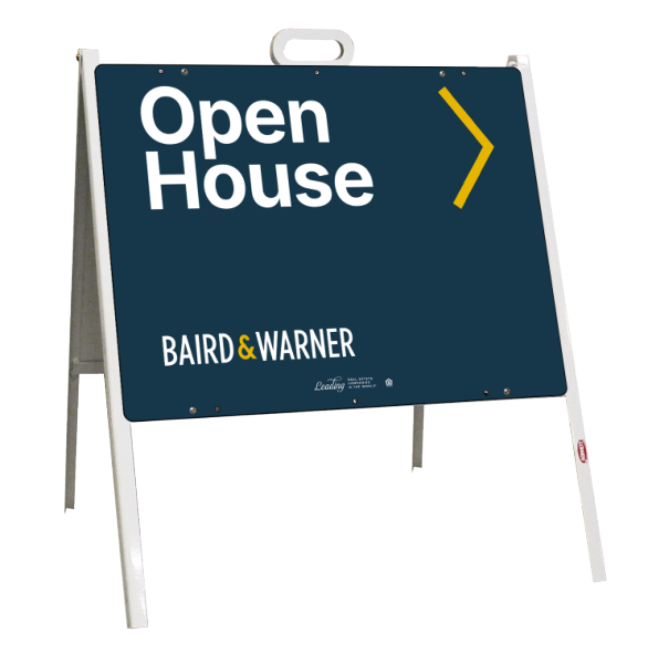 Baird & Warner A-Frame and Office Open House No QR Code Sign Panel Unit, 18"h x 24"w, Steel