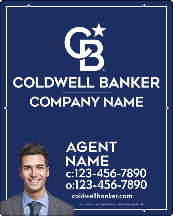 Coldwell Banker&reg; Agent Cut Out Photo Hanging Sign Panel, 30"h x 24"w, Steel