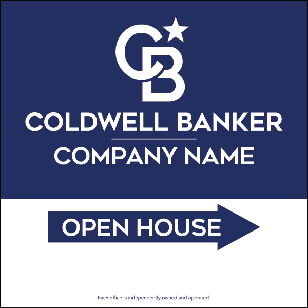 Directional Office Open House Sign Panel, 24"H X 24"W, 4mm Corrugated