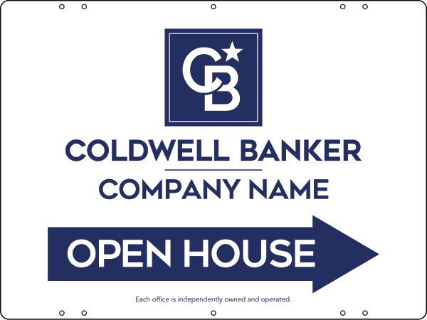 Directional Office Open House Sign Panel, 18"H X 24"W, Steel