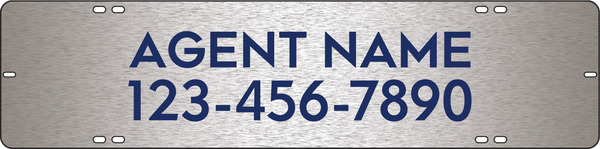 Agent Name Sign Rider, 6"H X 24"W, 3mm Brushed Aluminum Composite
