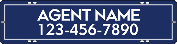 Reflective Agent Name Sign Rider, 6"H X 24"W, 3mm Aluminum Composite