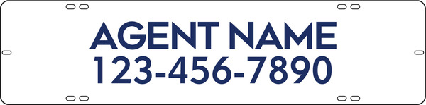 Agent Name Sign Rider, 6"H X 24"W, Steel