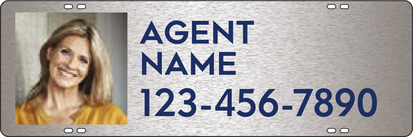 Agent Photo Sign Rider, 8"H X 24"W, 3mm Brushed Aluminum Composite