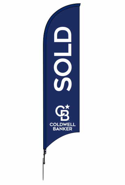 Coldwell Banker&reg; Real Estate SOLD FEATHER FLAG AND POLE, 12-foot