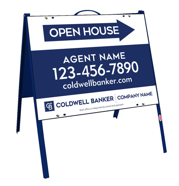 A-Frame And Agent Open House Sign Panel Unit, 18"H X 24"W, .050 Poly