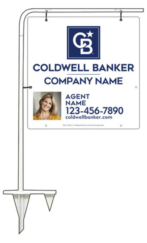 Tubular Stake And Agent Photo Sign Panel Unit, 24"H X 24"W, Steel