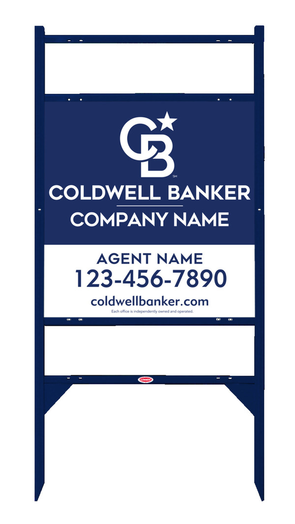 Angle Iron Frame W/ 2 Rider Inserts And Agent Sign Panel Unit, 24"H X 24"W, .040 Aluminum