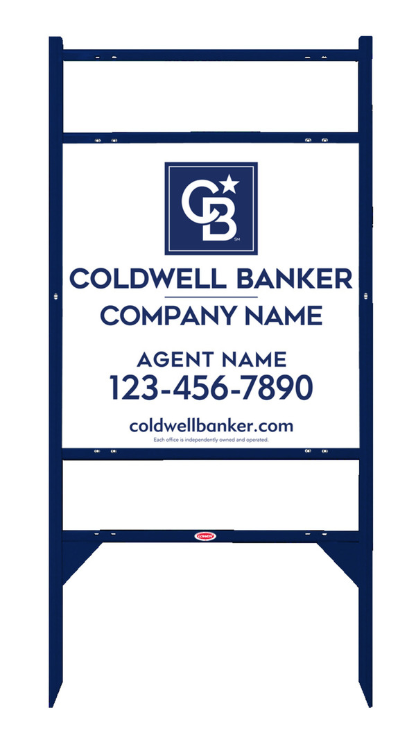 Angle Iron Frame W/ 2 Rider Inserts And Agent Sign Panel Unit, 24"H X 24"W, Steel