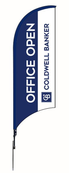 Coldwell Banker&reg; Real Estate OFFICE OPEN FEATHER FLAG AND POLE, 9-foot