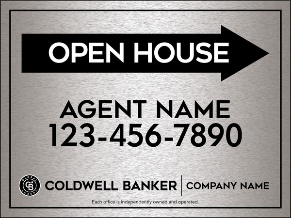 Directional Agent Open House Sign Panel, 18"H X 24"W, 4mm Corrugated