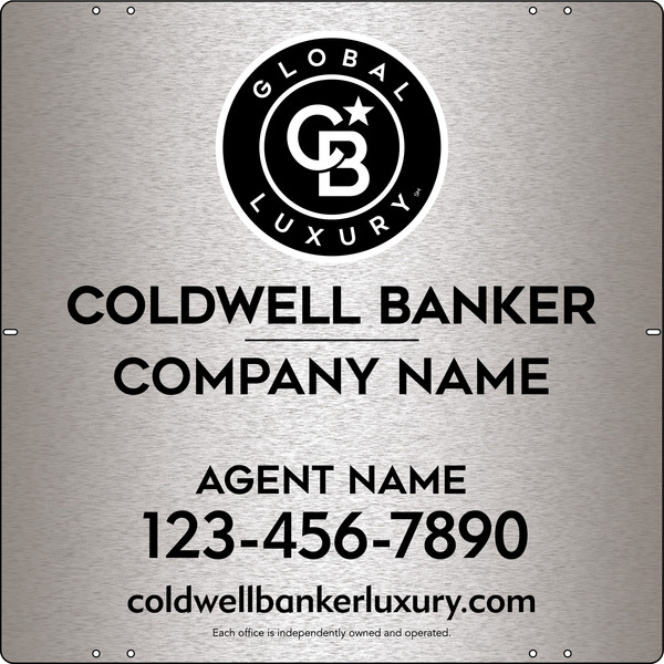 Agent Sign Panel, 24"H X 24"W, 3mm Brushed Aluminum Composite