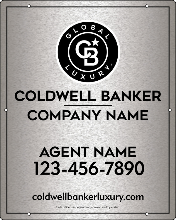 Agent Hanging Sign Panel, 30"H X 24"W, 3mm Brushed Aluminum Composite