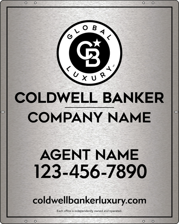 Agent Sign Panel, 30"H X 24"W, 3mm Brushed Aluminum Composite