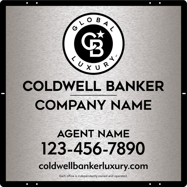 Agent Sign Panel, 24"H X 24"W, 3mm Brushed Aluminum Composite