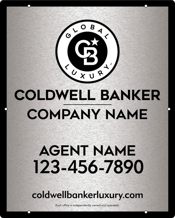 Agent Hanging Sign Panel, 30"H X 24"W, 3mm Brushed Aluminum Composite