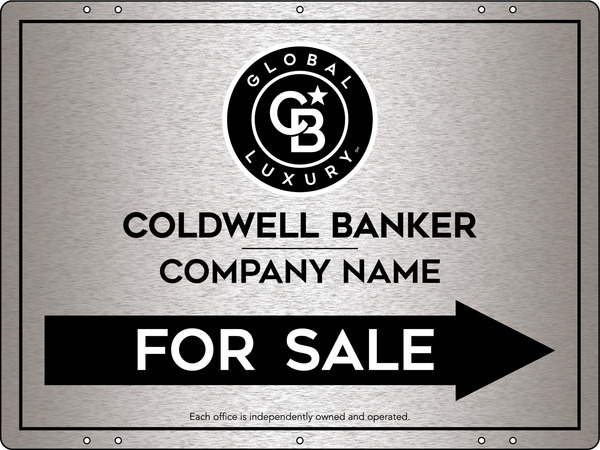 Directional Office For Sale Sign Panel, 18"H X 24"W, 3mm Brushed Aluminum Composite