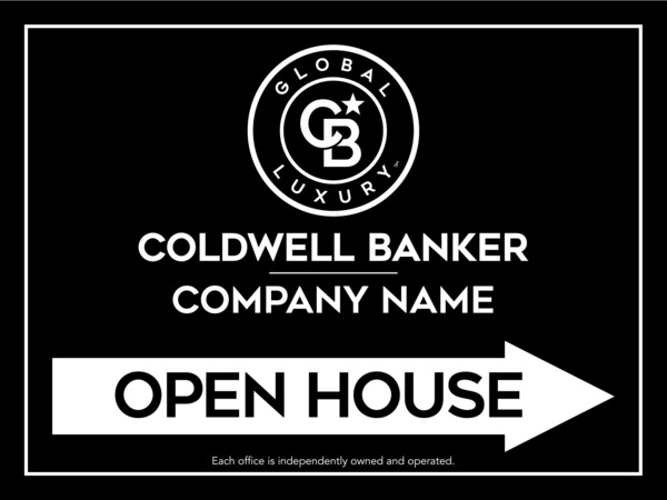 Directional Office Open House Sign Panel, 18"H X 24"W, 4mm Corrugated