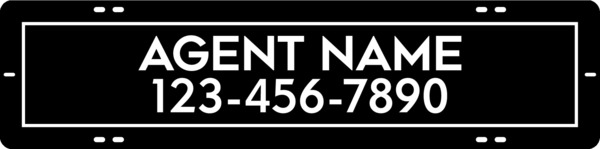 Reflective Agent Name Sign Rider, 6"H X 24"W, 3mm Aluminum Composite