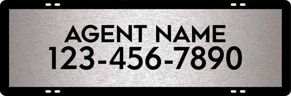 Agent Name Sign Rider, 8"H X 24"W, 3mm Brushed Aluminum Composite