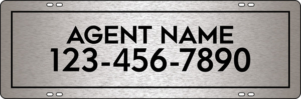 Agent Name Sign Rider, 8"H X 24"W, 3mm Brushed Aluminum Composite