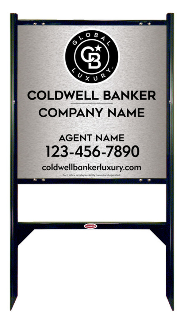 Angle Iron Frame And Agent Sign Panel Unit, 24"H X 24"W, Brushed Aluminum Composite