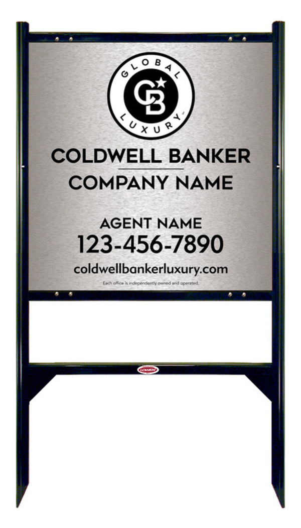 Angle Iron Frame And Agent Sign Panel Unit, 24"H X 24"W, Brushed Aluminum Composite