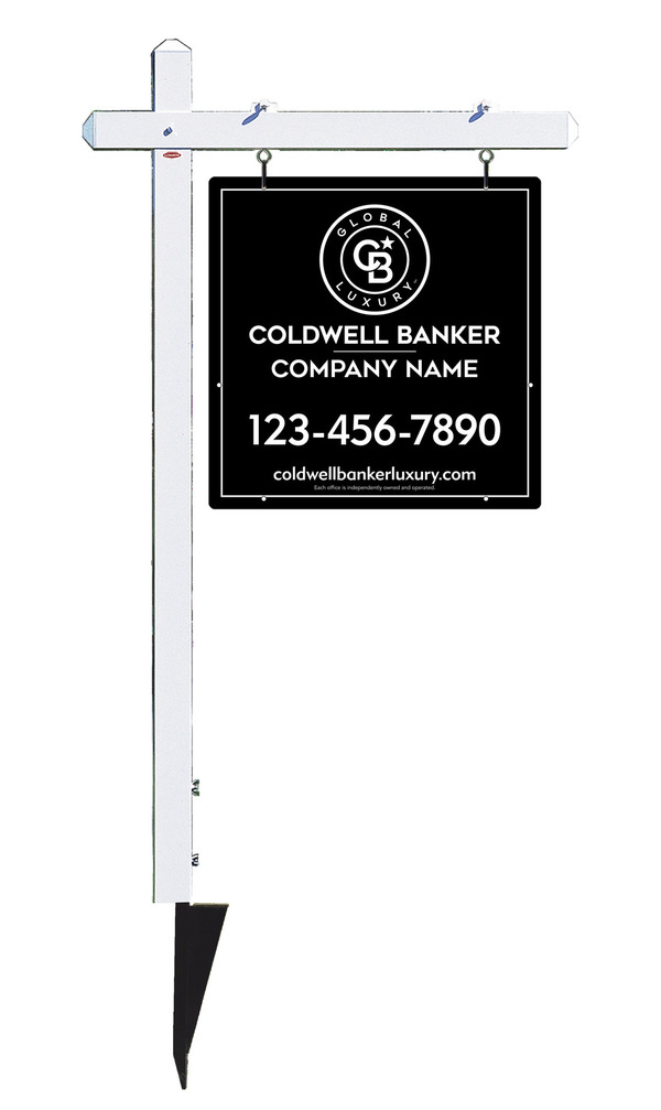 Sign Post And Reflective Office Sign Panel Unit, 24"H X 24"W, 3mm Aluminum Composite