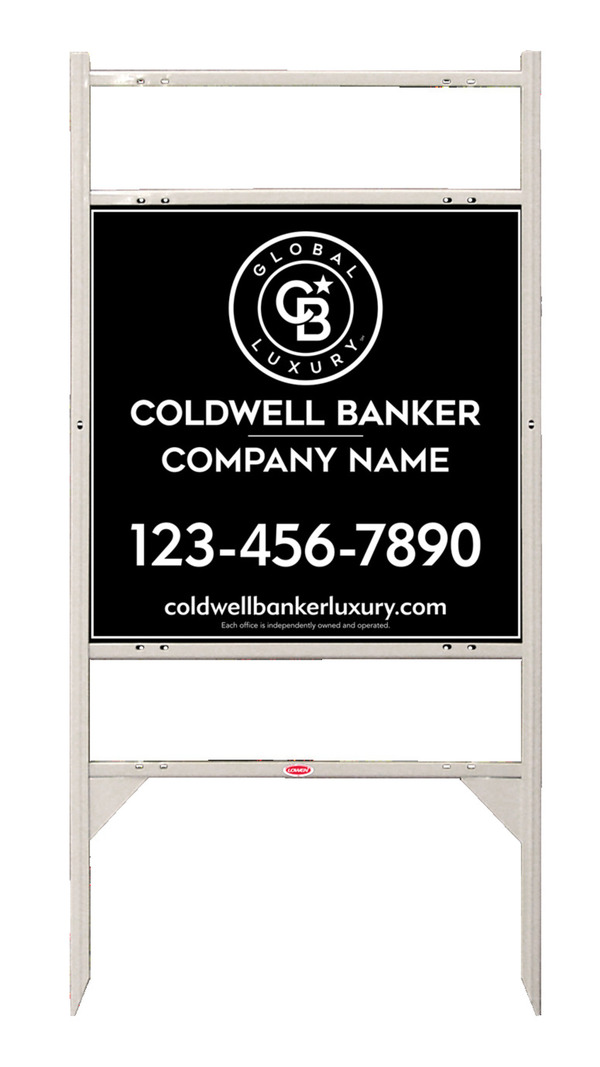 Angle Iron Frame W/ 2 Rider Inserts And Reflective Office Sign Panel Unit, 24"H X 24"W, 3mm Aluminum Composite