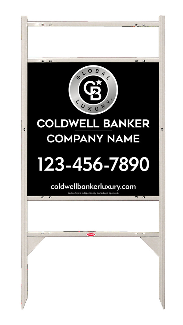 Angle Iron Frame W/ 2 Rider Inserts And Reflective Office Sign Panel Unit, 24"H X 24"W, 3mm Aluminum Composite