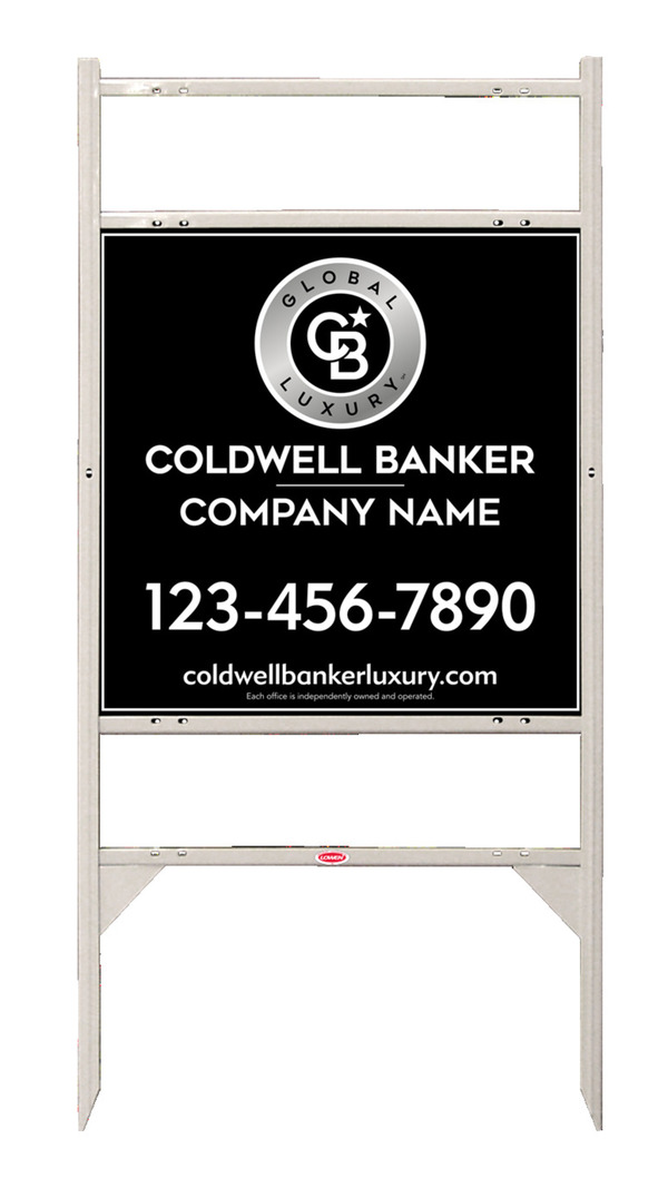 Angle Iron Frame W/ 2 Rider Inserts And Reflective Office Sign Panel Unit, 24"H X 24"W, 3mm Aluminum Composite