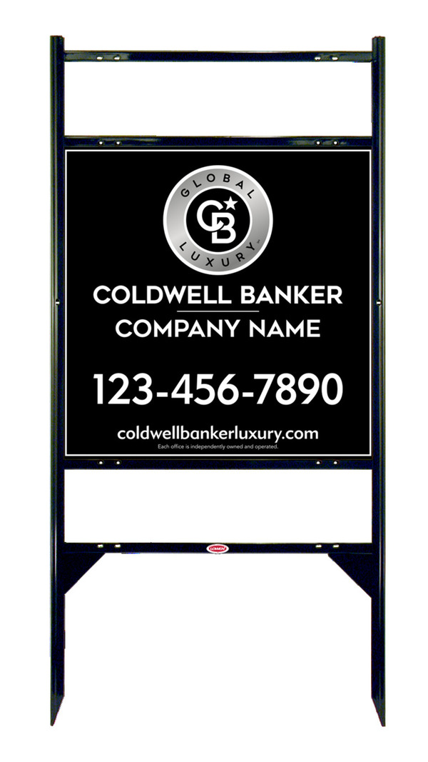 Angle Iron Frame W/ 2 Rider Inserts And Reflective Office Sign Panel Unit, 24"H X 24"W, 3mm Aluminum Composite