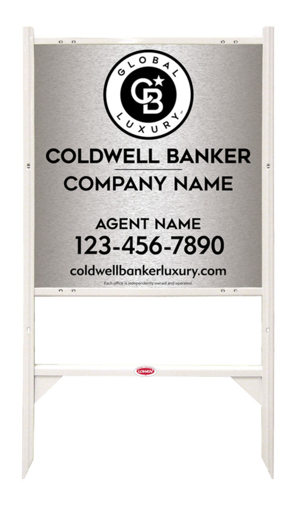 Angle Iron Frame And Agent Sign Panel Unit, 25"H X 24"W, Brushed Aluminum Composite