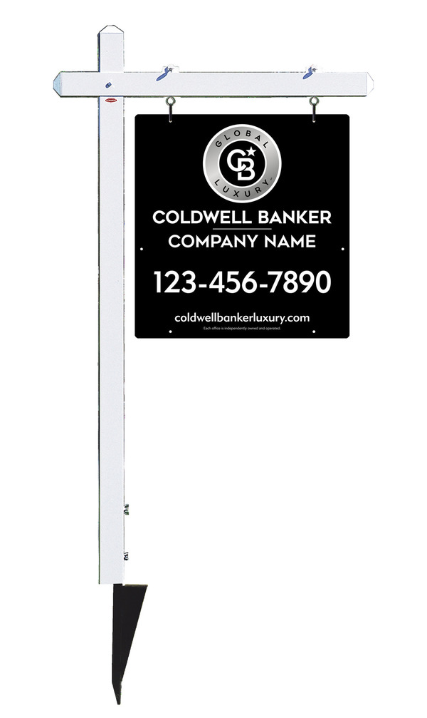 Sign Post And Reflective Office Sign Panel Unit, 25"H X 24"W, 3mm Aluminum Composite